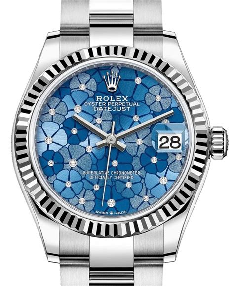 blue floral rolex|rolex datejust blue face roman numerals.